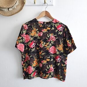 Vintage 80s/90s Anna & Frank 100% Silk Floral Paisley Boho Luxury Blouse Top S